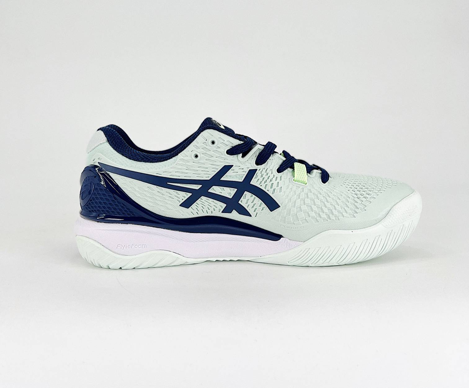 Women’s ASICS Gel-Resolution 9 AC in the Pale Mint/Blue