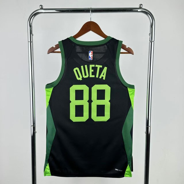Celtics Queta Black Jersey" Custom