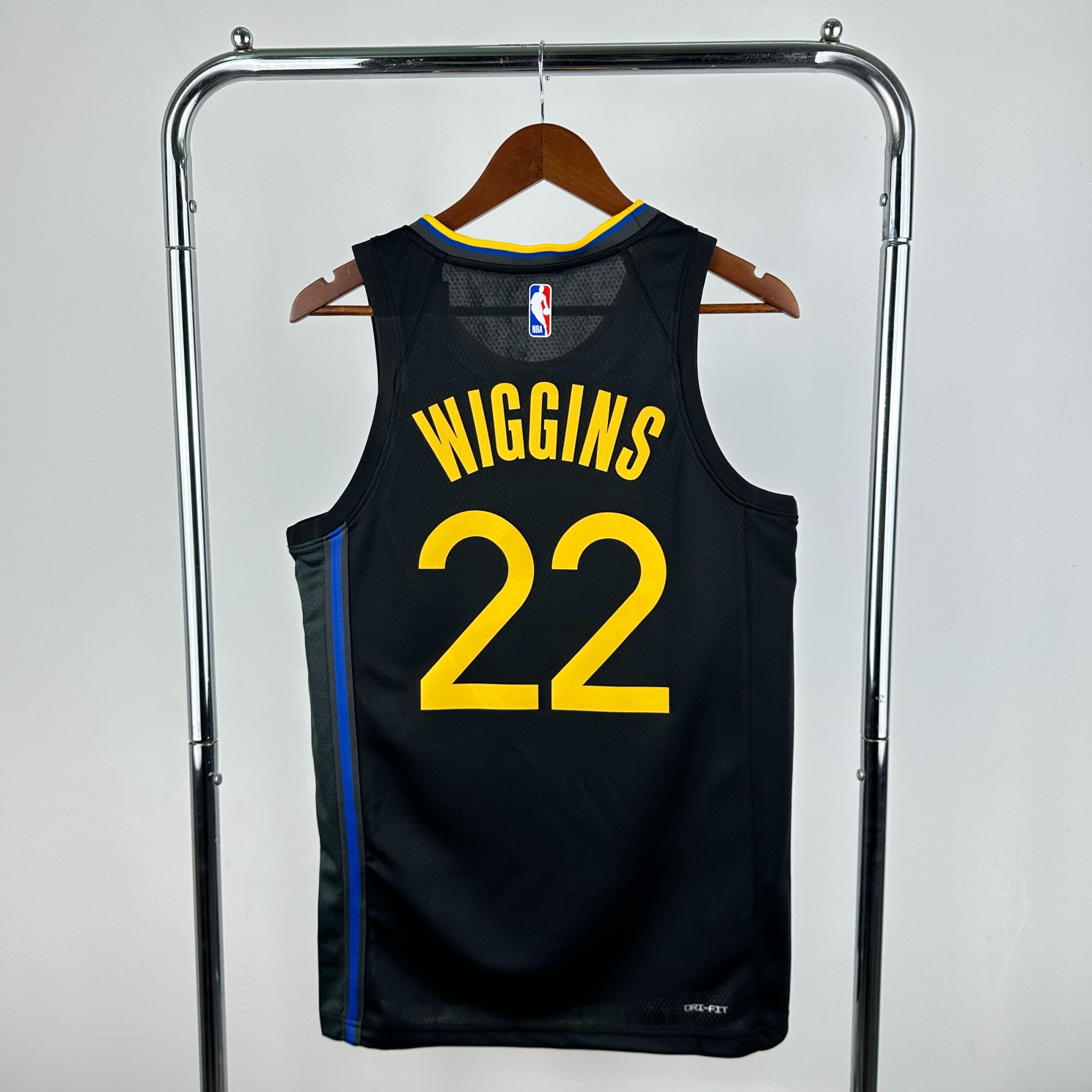 Golden State Warriors Wiggins Black Jersey" Custom