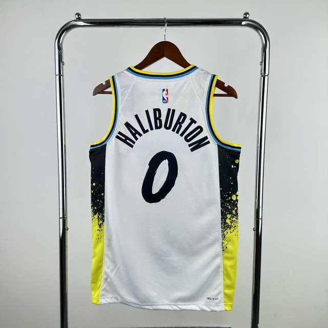 Indy Haliburton White Jersey" Custom