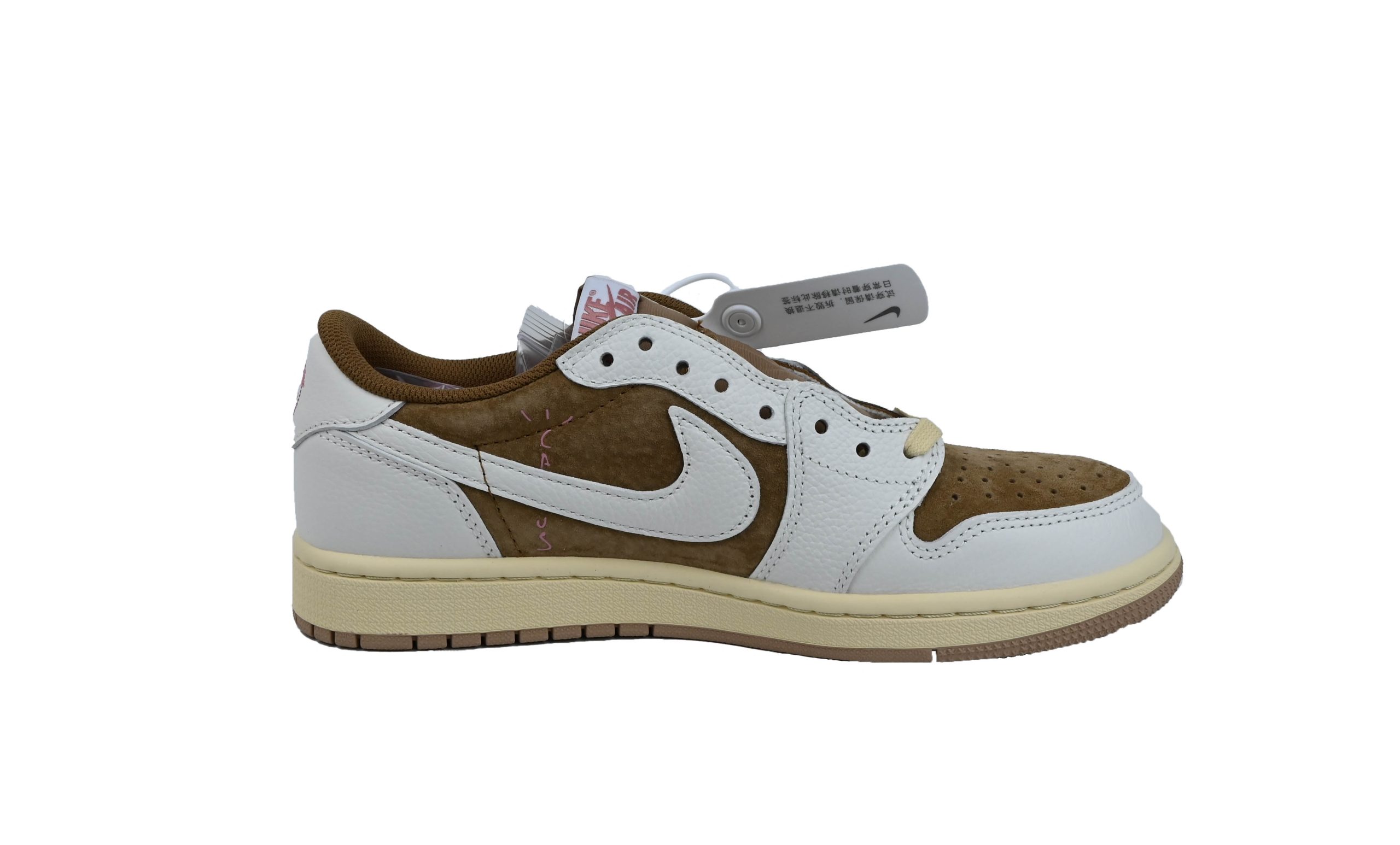 Travis Scott x Air Jordan 1 Low Brown & White Custom
